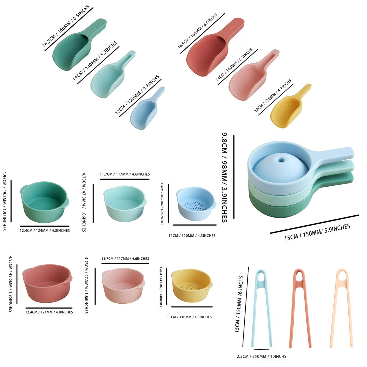 scoops bowls funnels kitchen tools measuring home kitchen